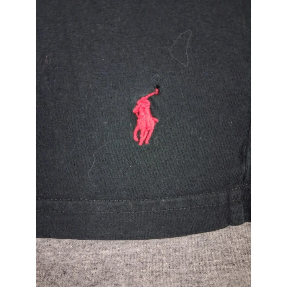 Polo Ralph Lauren Mens Shirt Medium Black Small Pony Tank Fitted Casual Preppy